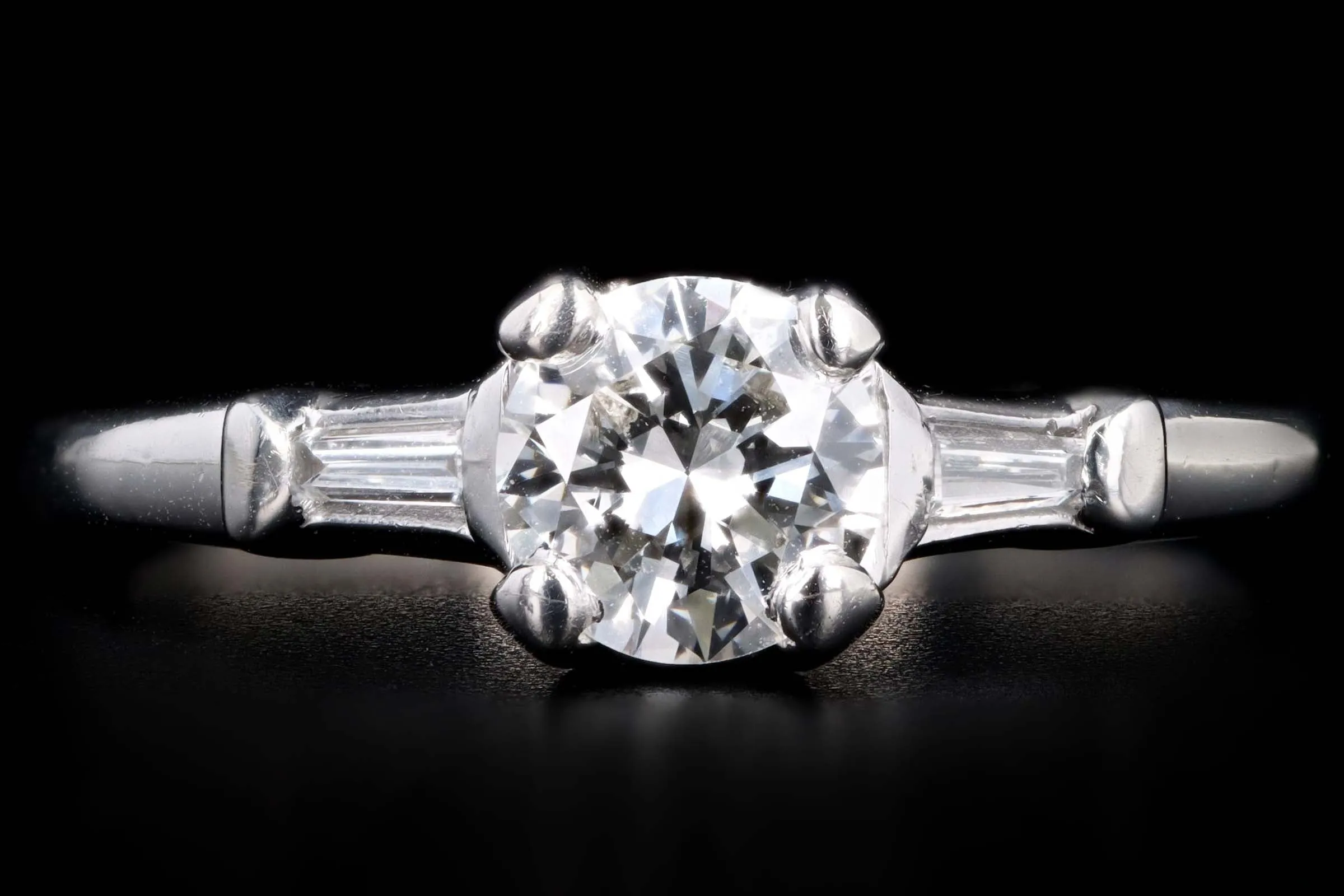Modern Platinum .63 Carat Round Brilliant Diamond Engagement Ring