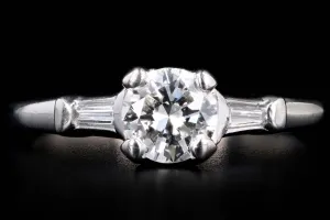 Modern Platinum .63 Carat Round Brilliant Diamond Engagement Ring