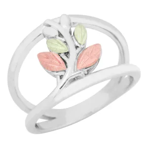Modern Style III - Sterling Silver Black Hills Gold Ring