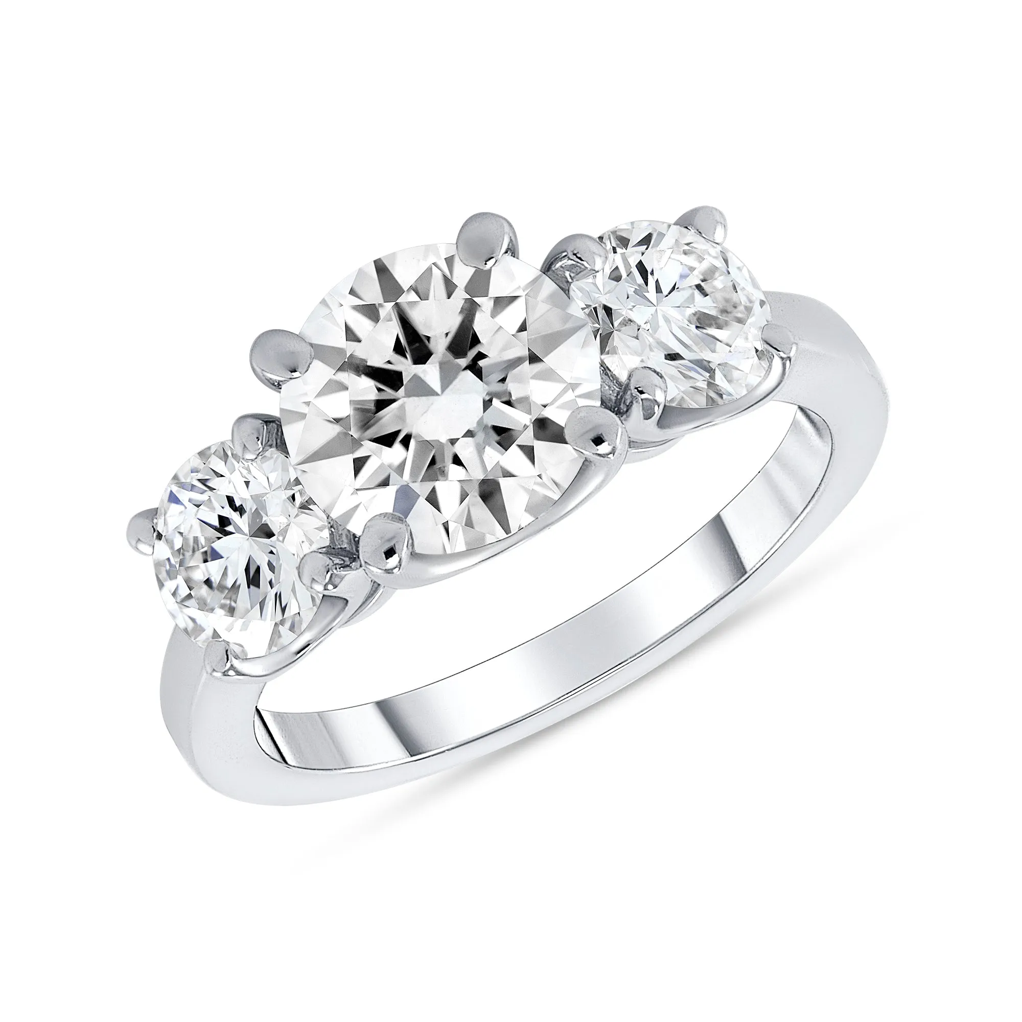 Modern Three Stone Engagement Ring