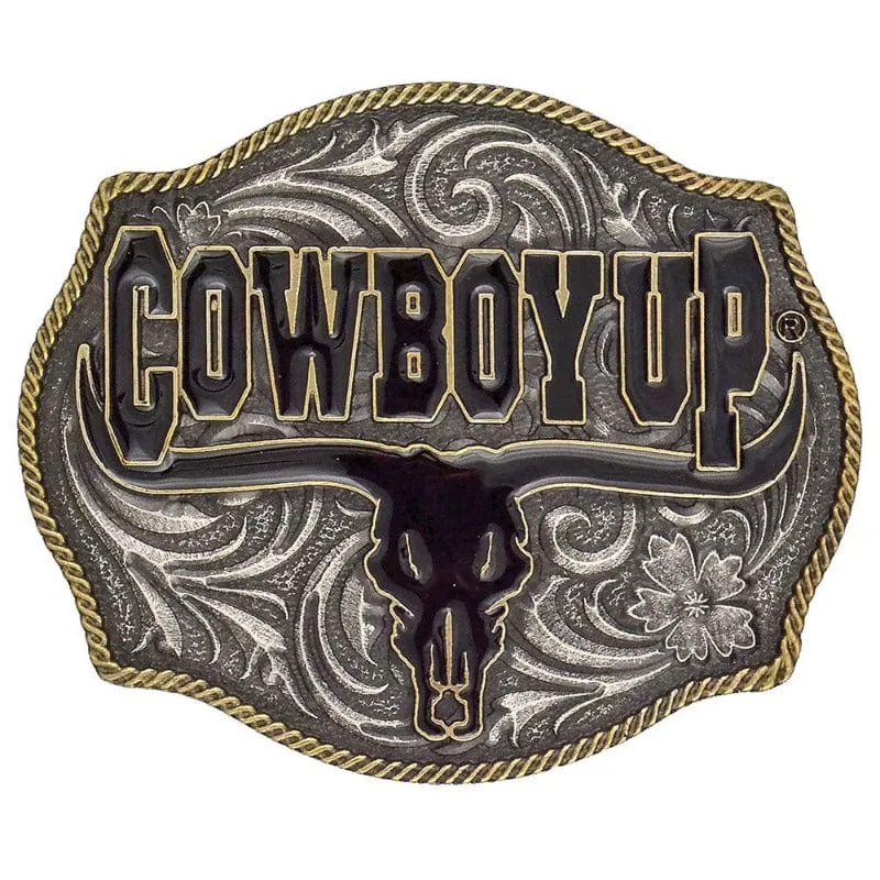 Montana Silversmiths Western Cowboy Up Belt Buckle (A354)