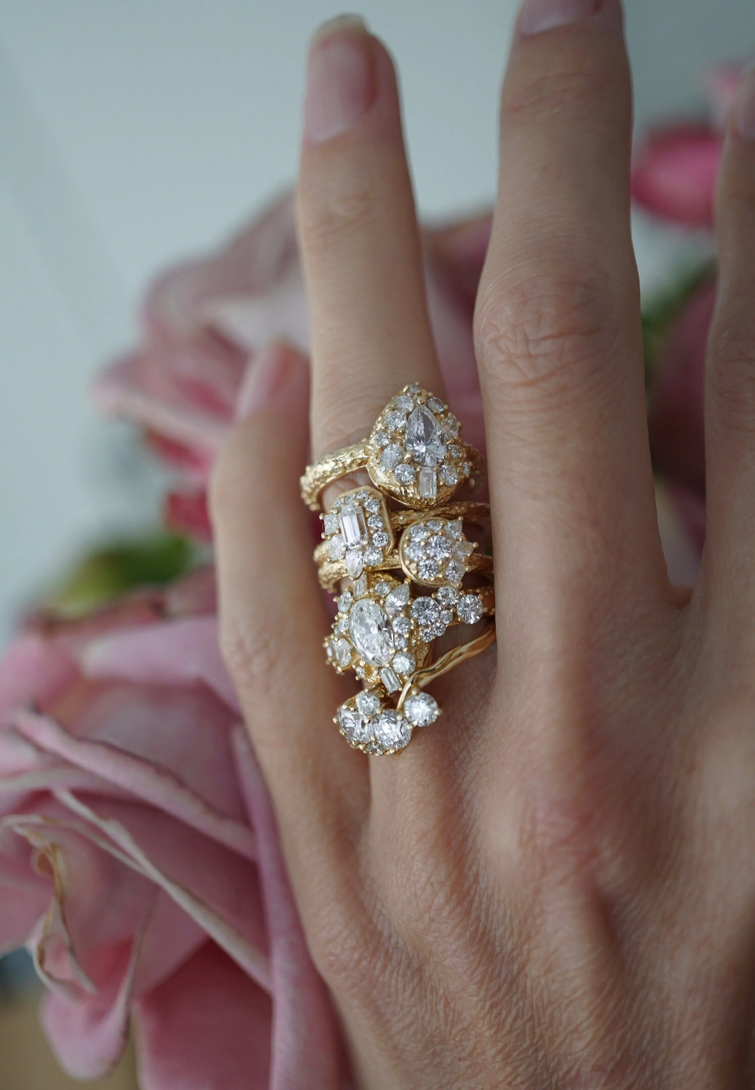 Moonscape Baguette Diamond Ring