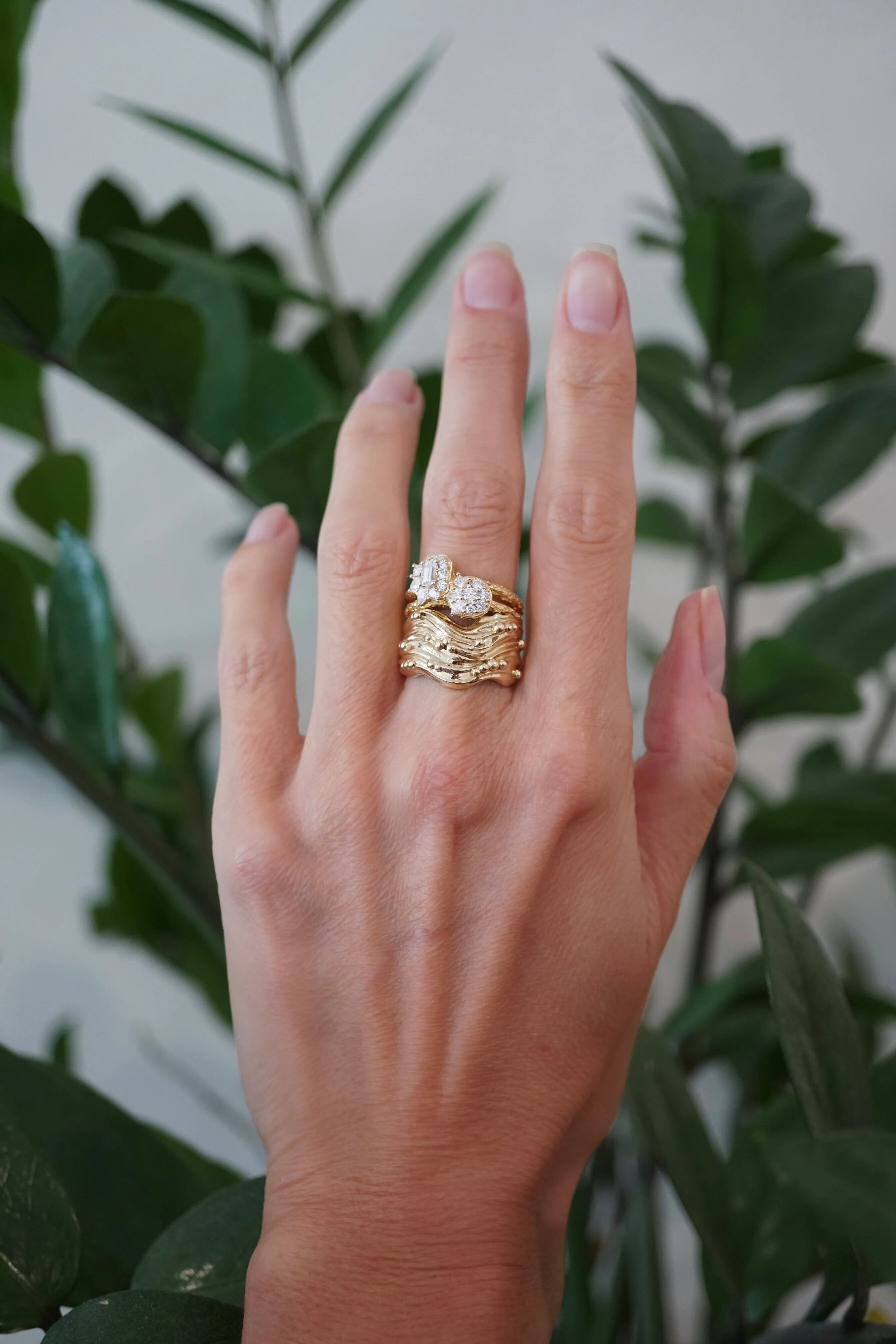 Moonscape Baguette Diamond Ring