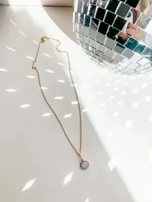 Moonstone Pendant Dainty Twist Necklace