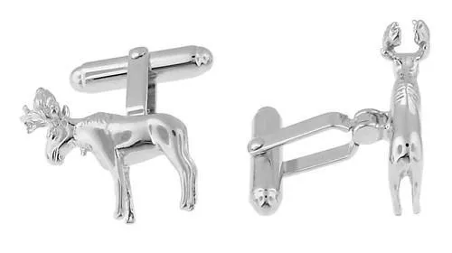 Moose Cufflinks in Sterling Silver