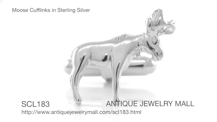 Moose Cufflinks in Sterling Silver