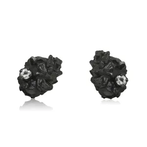 Mordor earrings Black with White Topaz