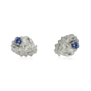 Mordor earrings Silver with Sapphire