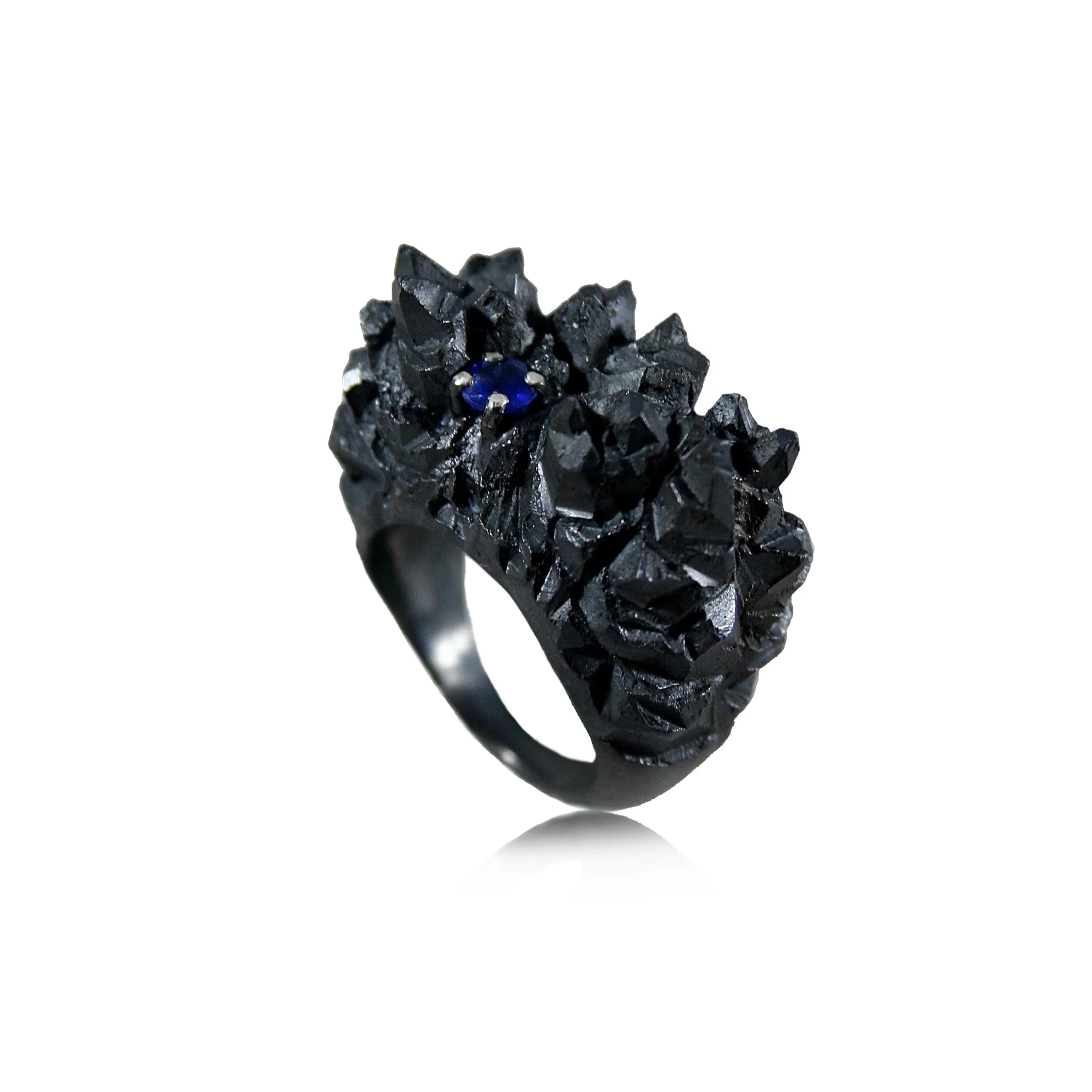 Mordor Unique Ring Black with Sapphire