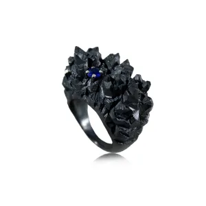Mordor Unique Ring Black with Sapphire