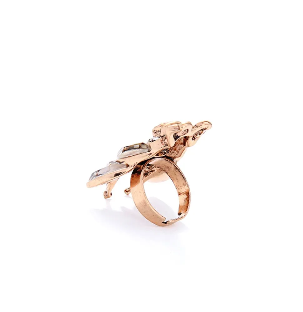 Moth, skull & bow Ring