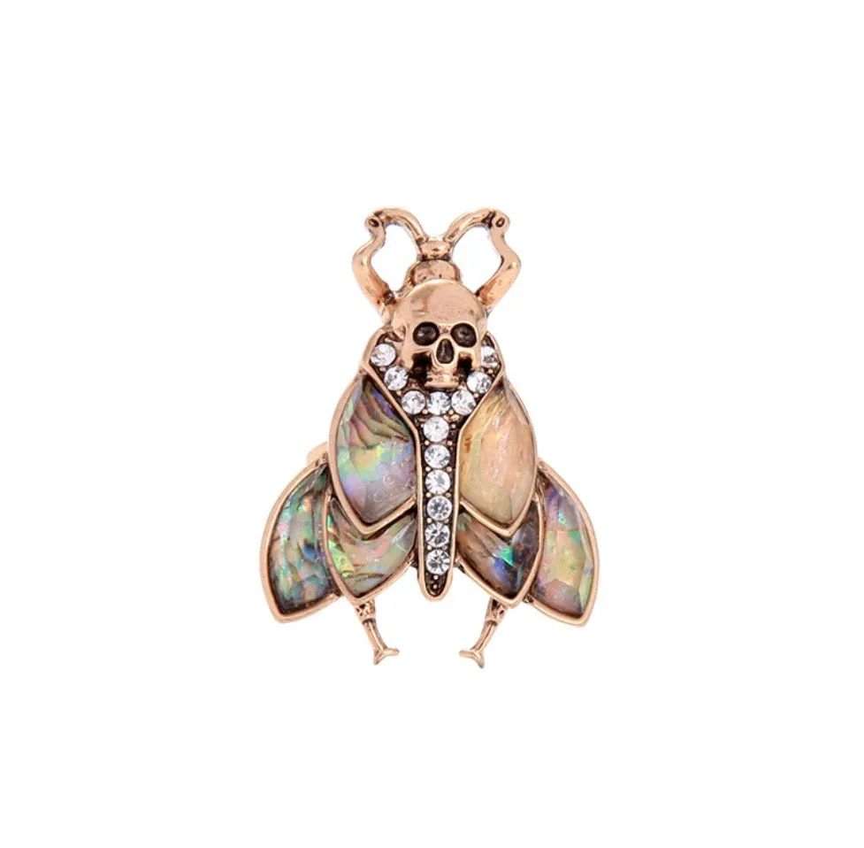 Moth, skull & bow Ring