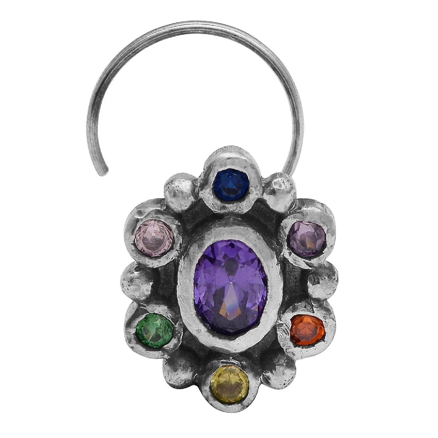 Multi Choice Gemstone Tiny Nose Pin Studs In 925 Sterling Silver Nose Pins For Her