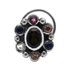 Multi Choice Gemstone Tiny Nose Pin Studs In 925 Sterling Silver Nose Pins For Her
