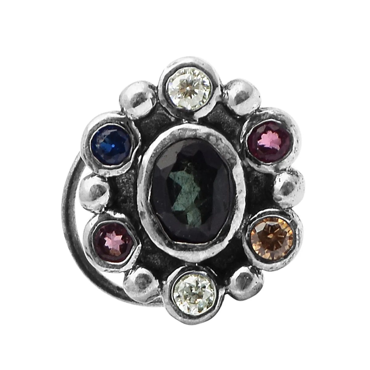 Multi Choice Gemstone Tiny Nose Pin Studs In 925 Sterling Silver Nose Pins For Her