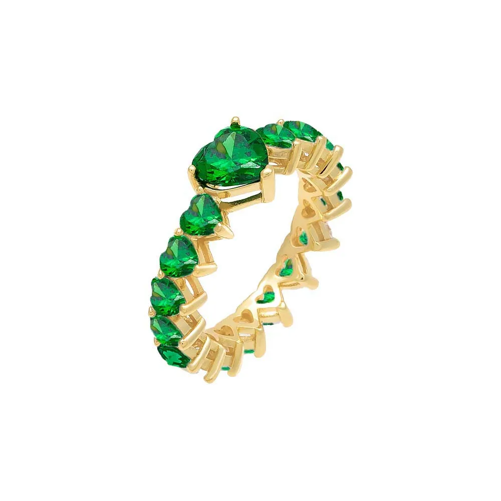 Multi CZ Heart Ring