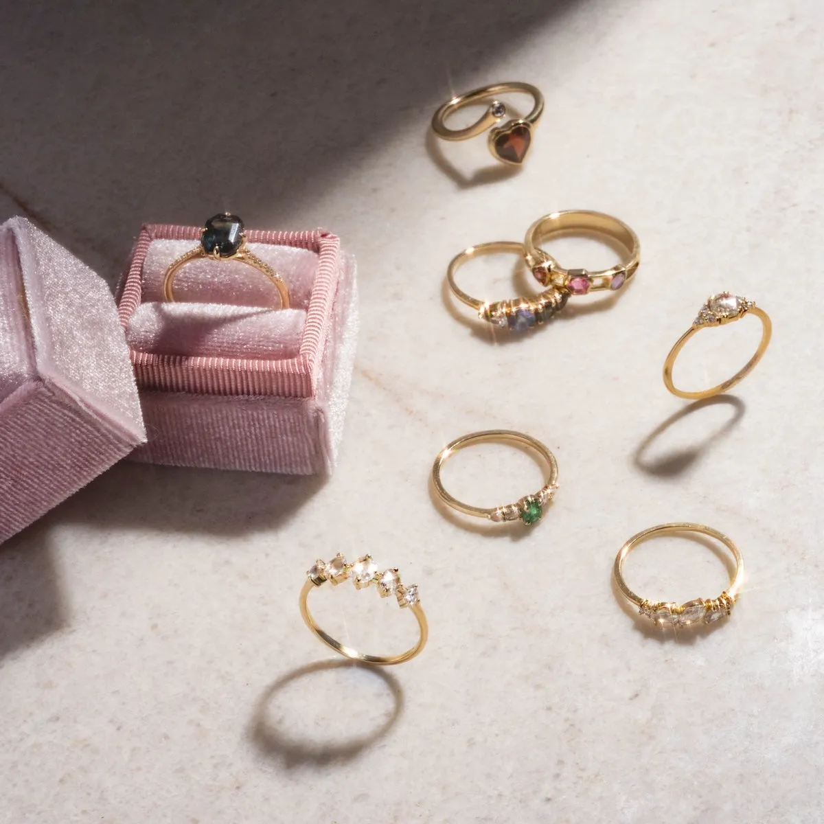 Nadine Ring with Rose Cut Diamonds