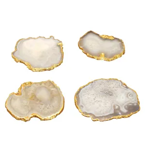 Natural Agate with Gold Trim