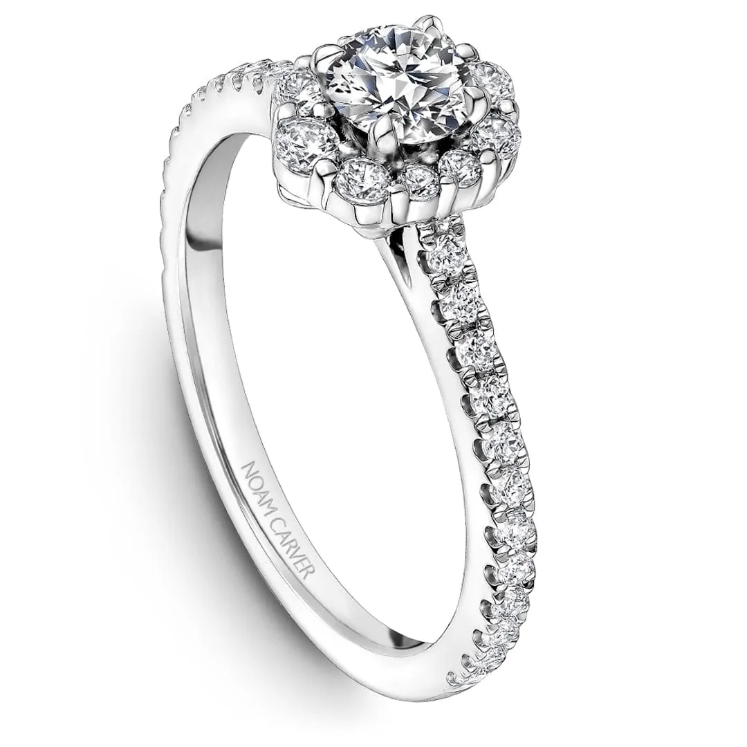 Noam Carver 14kt White Gold 0.33ct Round Step Halo