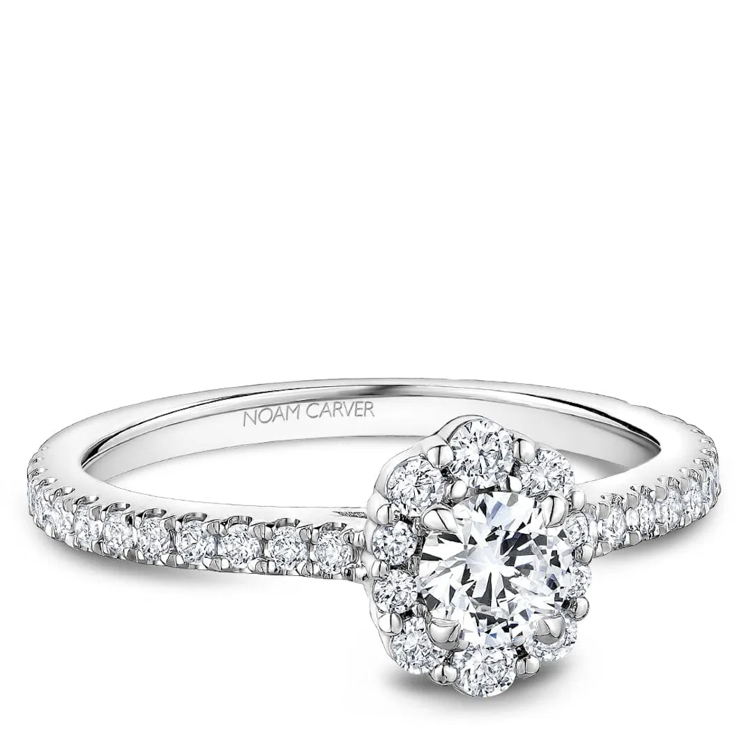 Noam Carver 14kt White Gold 0.33ct Round Step Halo
