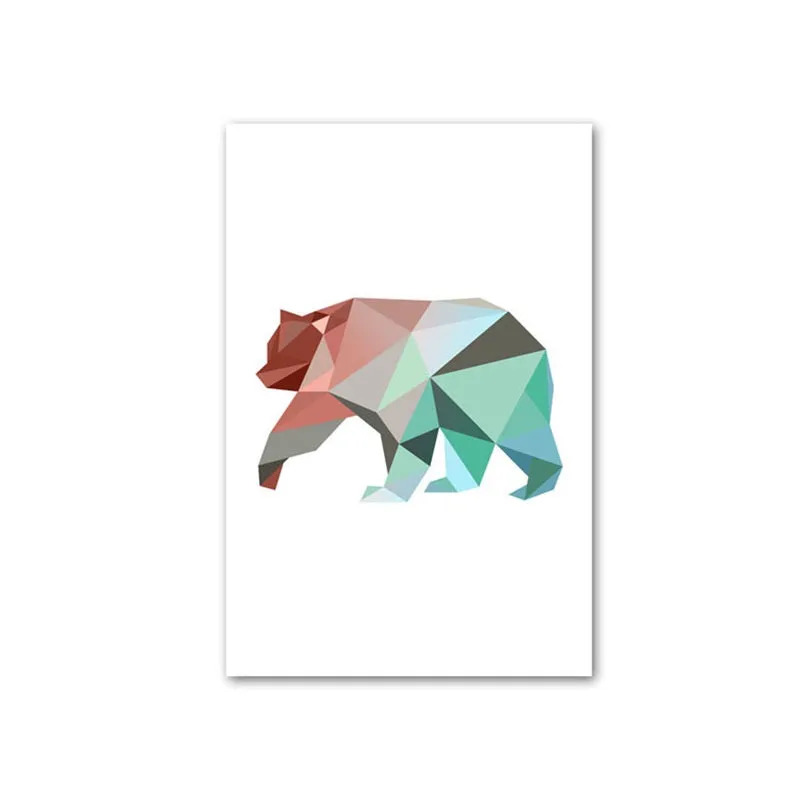 Nordic Pink and Blue Geometric Animals