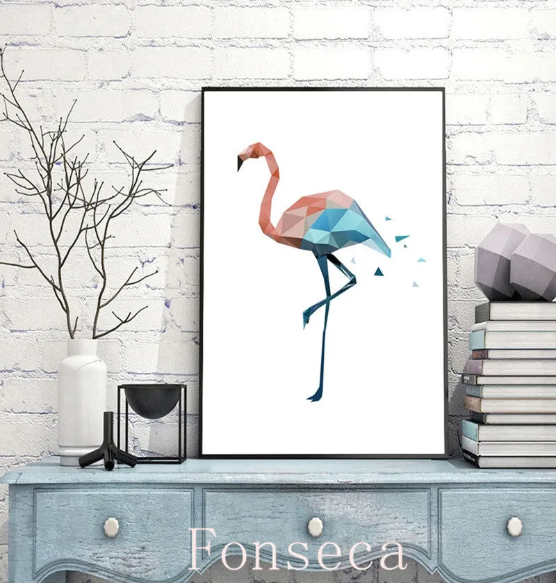 Nordic Pink and Blue Geometric Animals