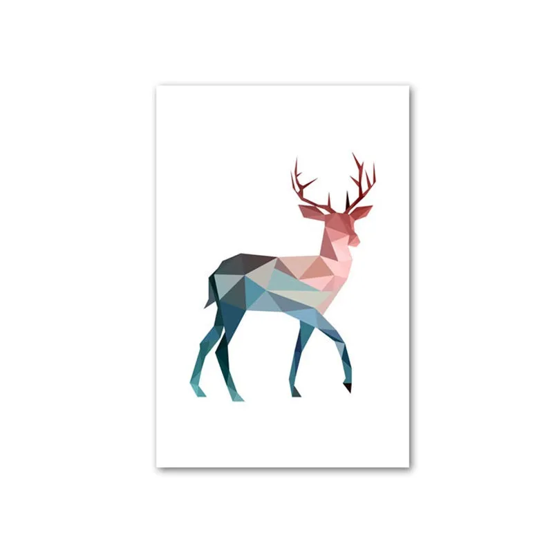 Nordic Pink and Blue Geometric Animals