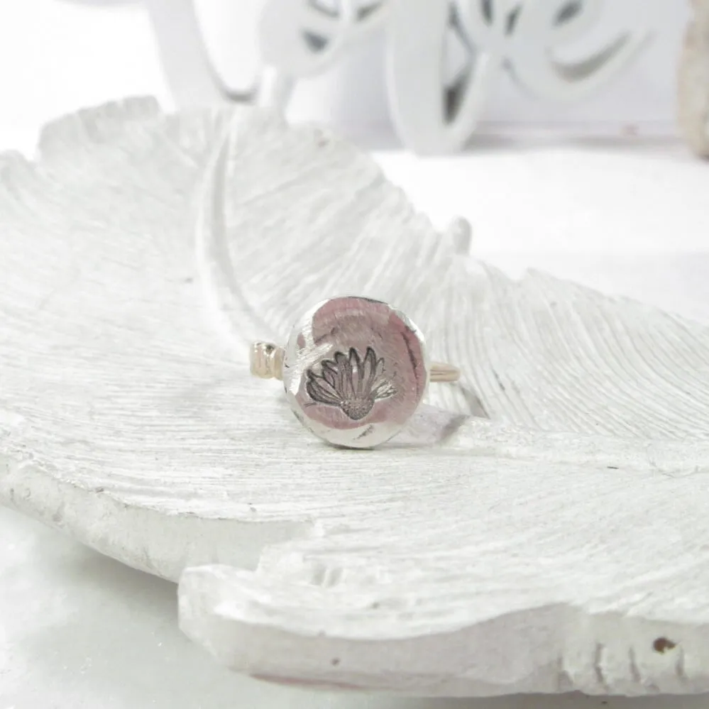 Nugget Stacking Ring Echinacea Ring- Mixed Metals Choose Your Band