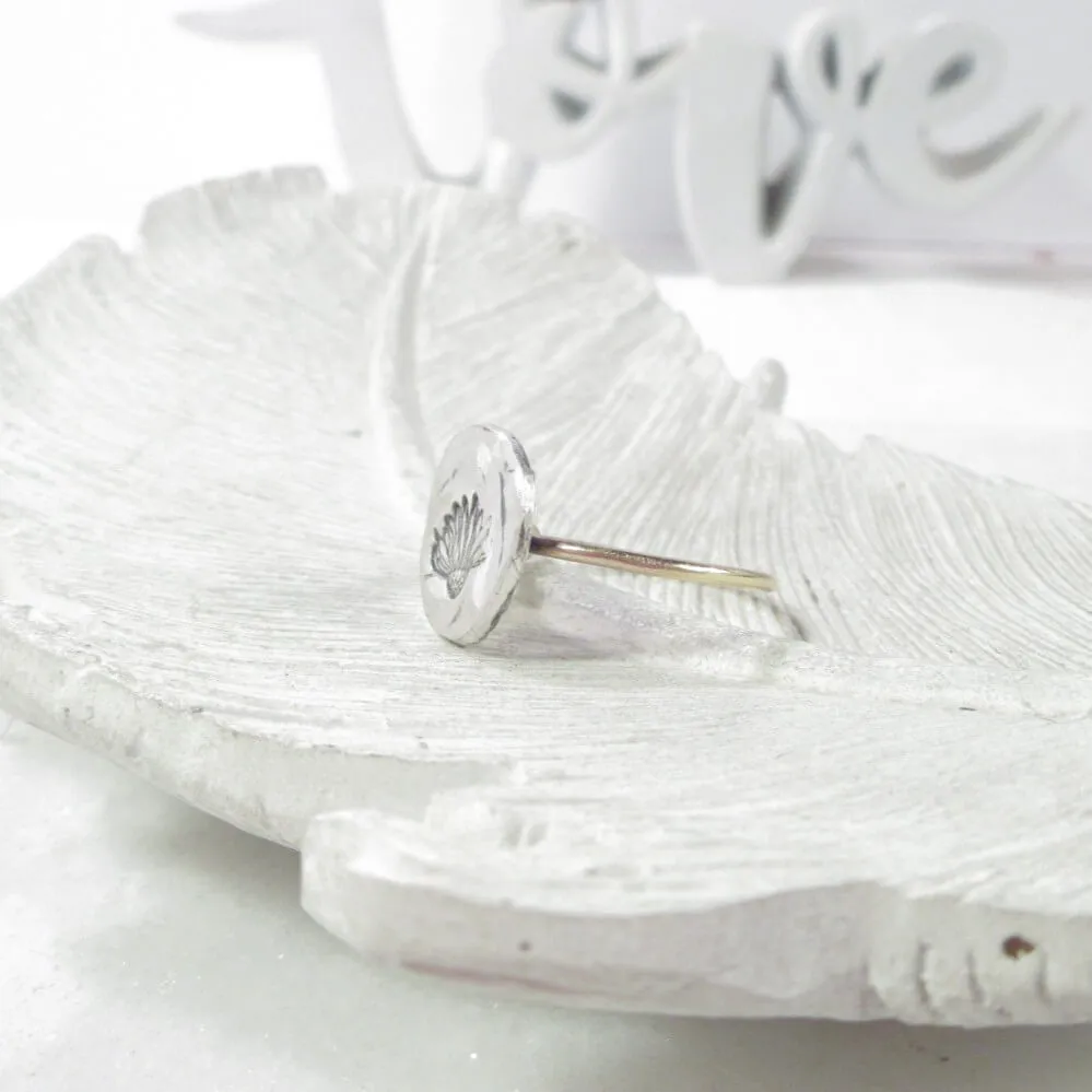 Nugget Stacking Ring Echinacea Ring- Mixed Metals Choose Your Band