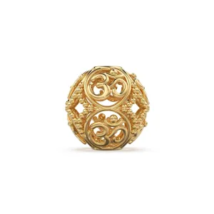 Om Holy Milgrain Designer Solid Gold 14k 18k Handmade Gold Spacer Bead Jewelry Making Supply 6mm 8mm 10mm