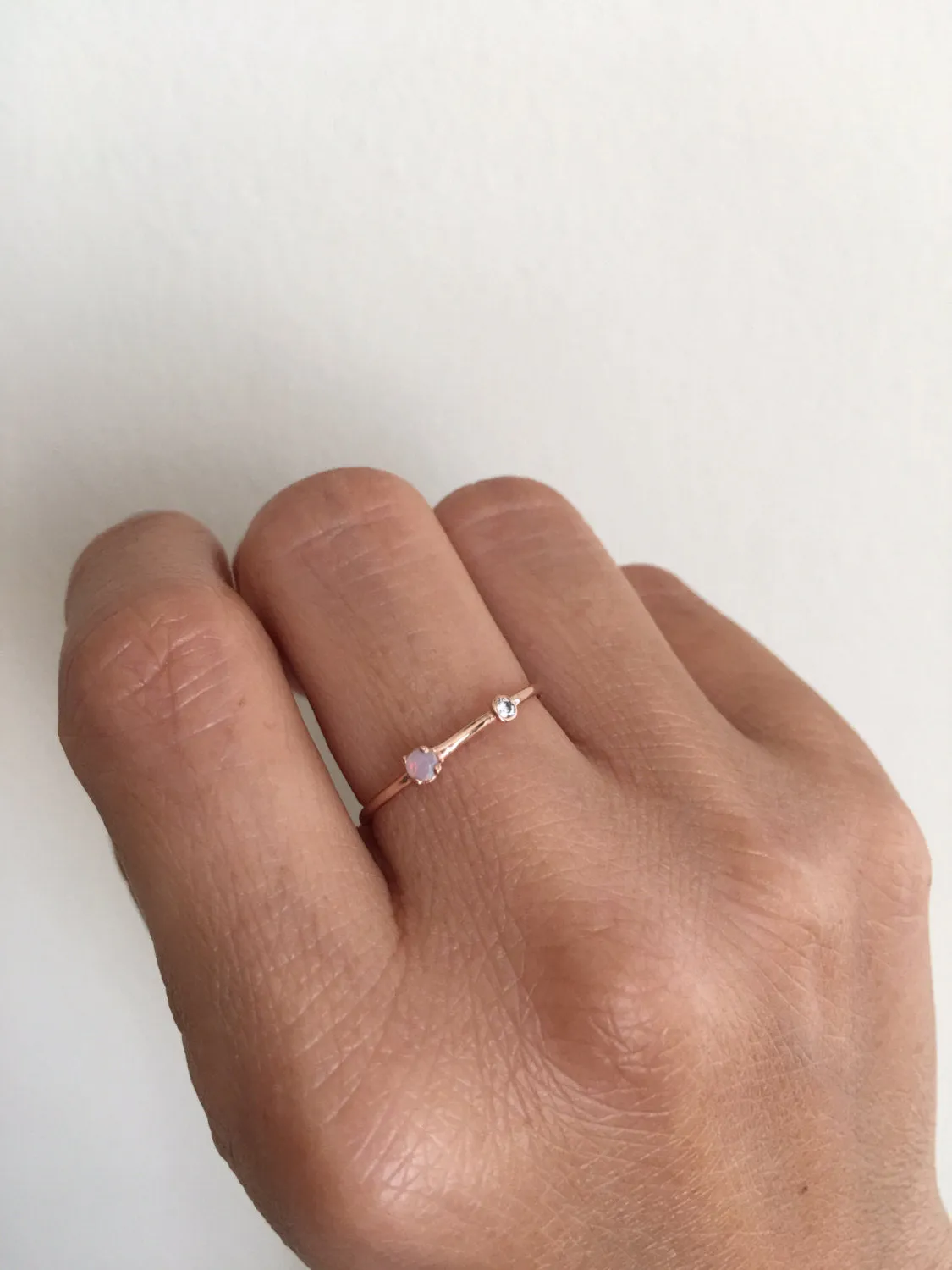 Opal Duet Ring - Small