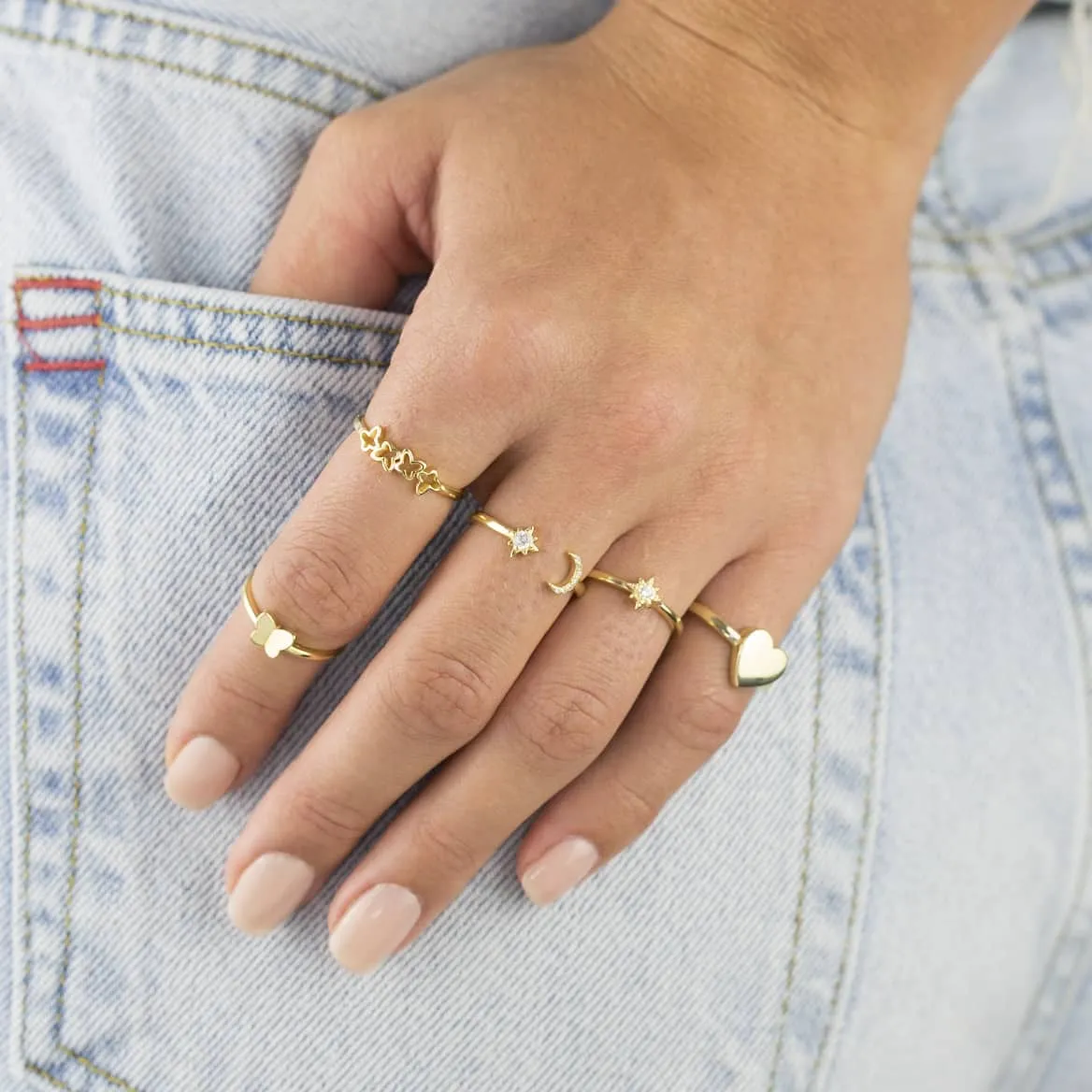 Open Butterflies Ring