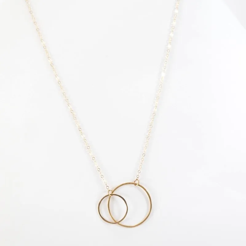 Open Circles Necklace in 14K Gold Medium & Small Circles