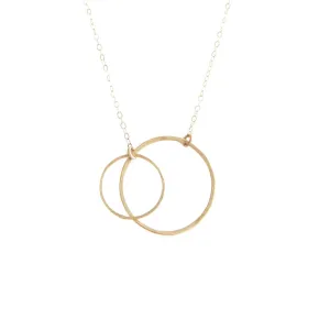 Open Circles Necklace in 14K Gold Medium & Small Circles