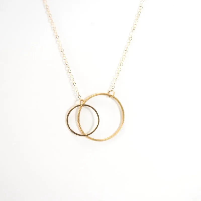 Open Circles Necklace in 14K Gold Medium & Small Circles