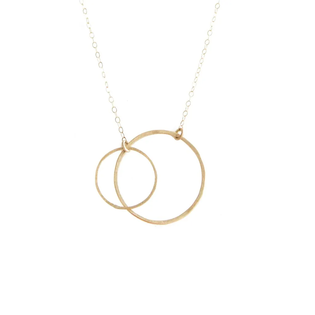 Open Circles Necklace in 14K Gold Medium & Small Circles