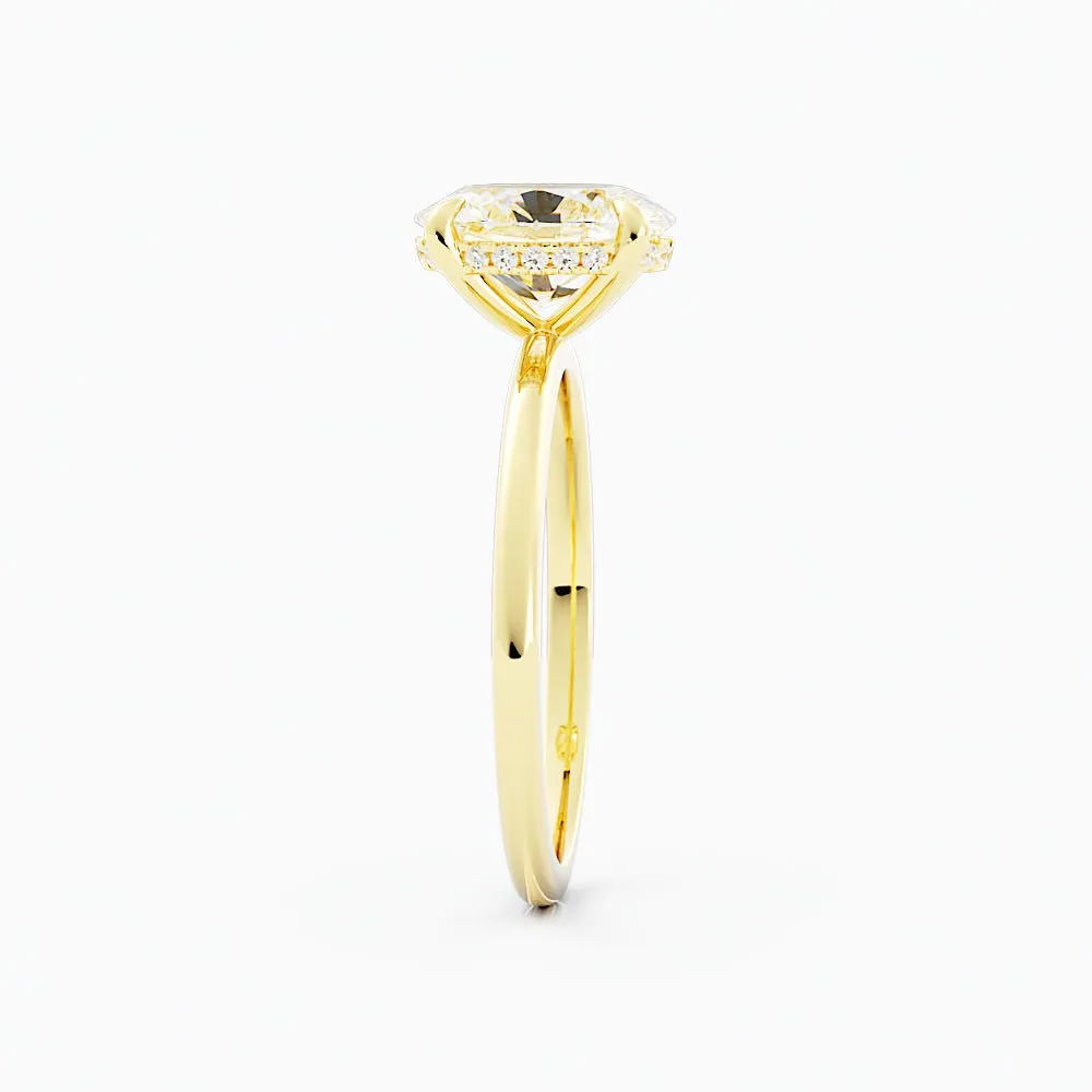 Oval Diamond Hidden Halo Solitaire Engagement Ring
