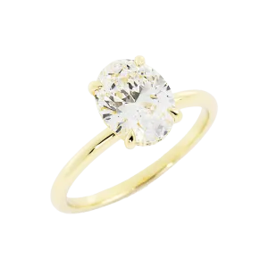 Oval Diamond Hidden Halo Solitaire Engagement Ring