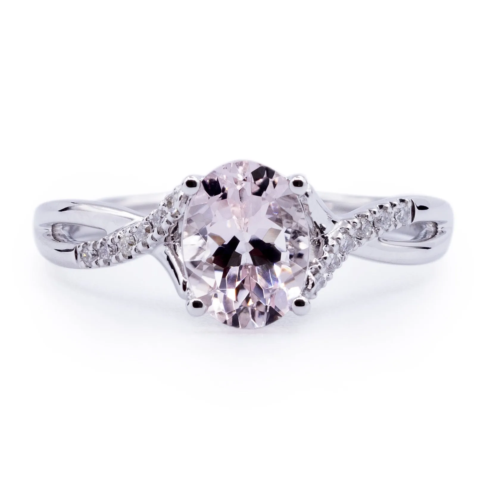 Oval Morganite Setting with Accented Infinity Shank