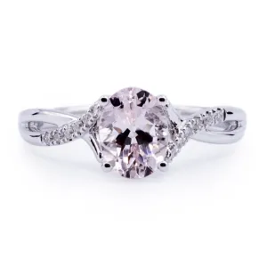 Oval Morganite Setting with Accented Infinity Shank