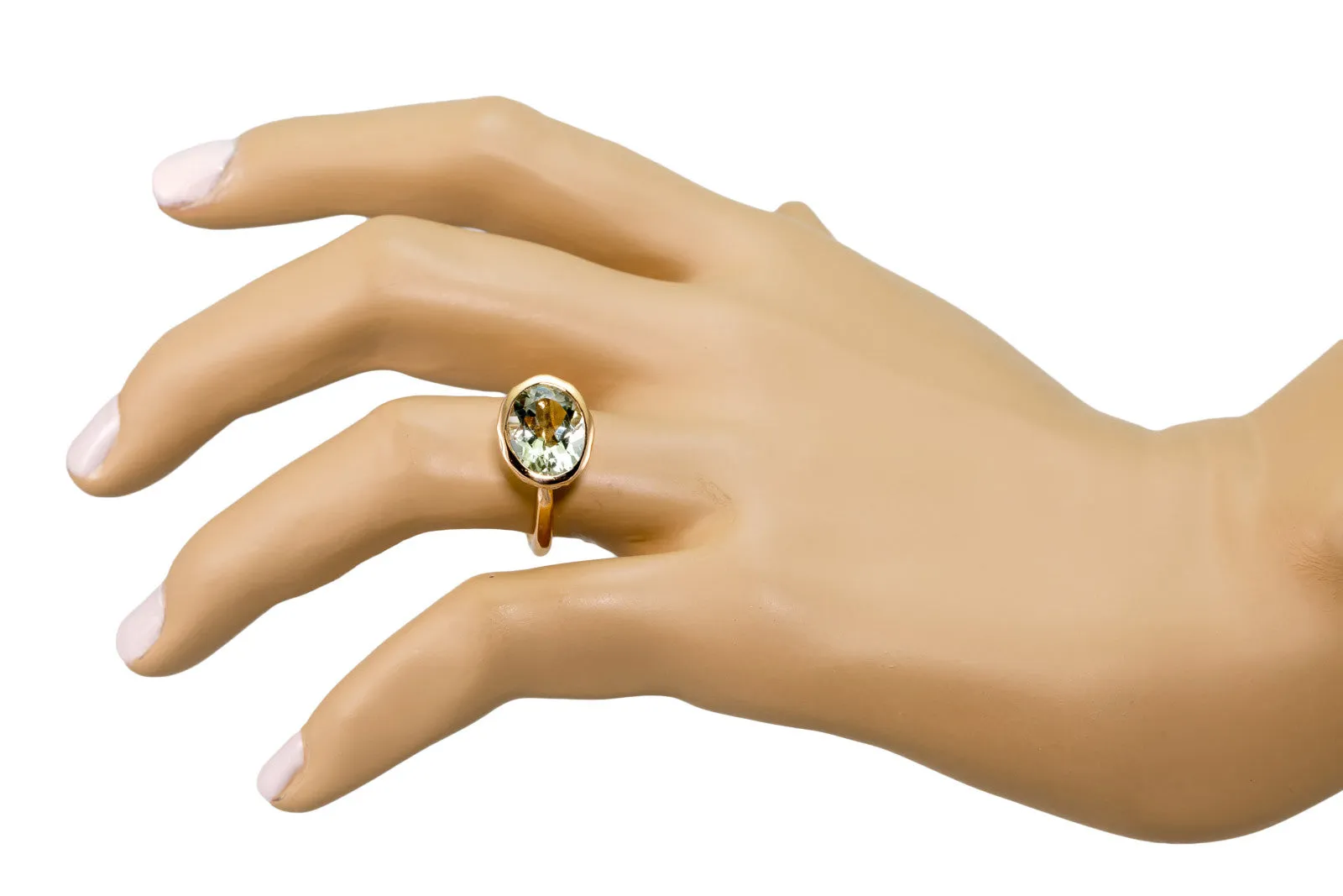 Oval Prasiolite Ring