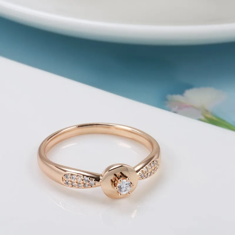 Oval White Zircon Ring For Women Rose Gold Wedding Jewelry