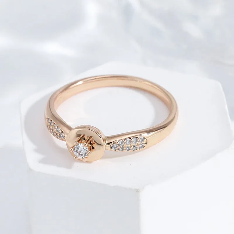 Oval White Zircon Ring For Women Rose Gold Wedding Jewelry