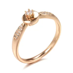 Oval White Zircon Ring For Women Rose Gold Wedding Jewelry