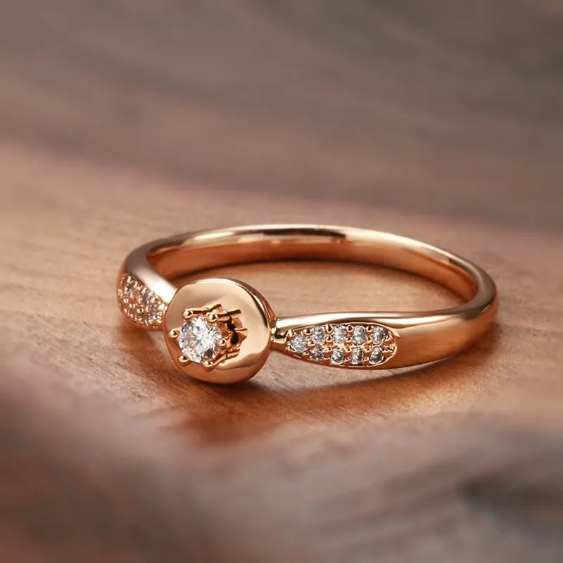 Oval White Zircon Ring For Women Rose Gold Wedding Jewelry