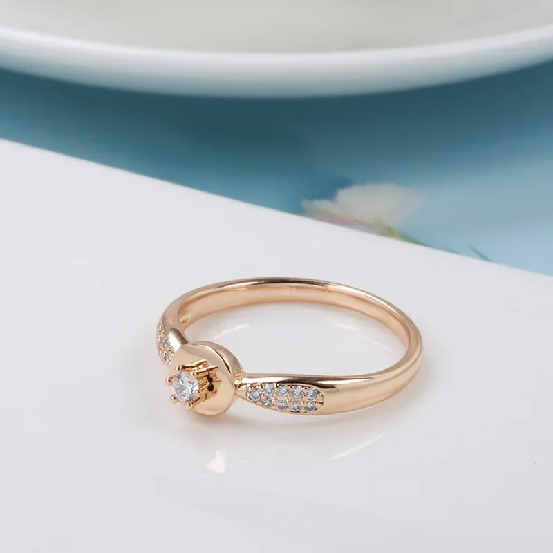 Oval White Zircon Ring For Women Rose Gold Wedding Jewelry