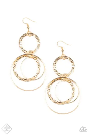Paparazzi Eclipse Edge - Gold Earring