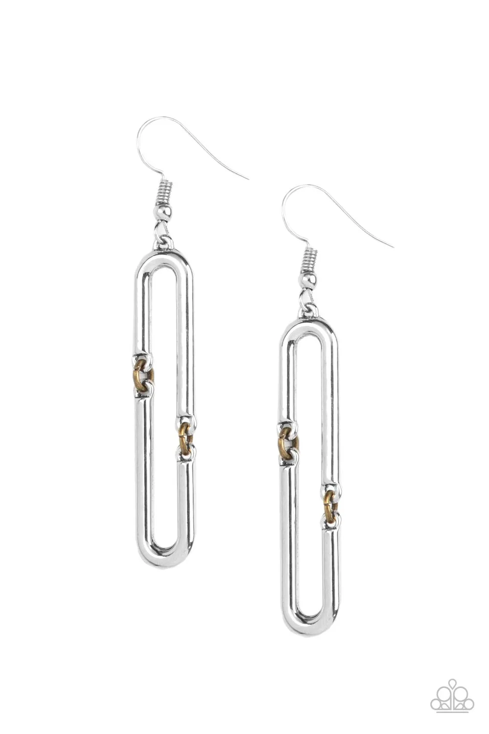 Paparazzi - Linked and Synced - Silver Earrings