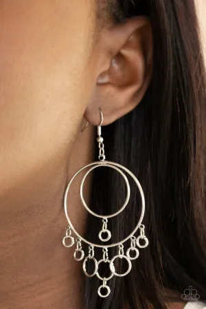 Paparazzi - Roundabout Radiance - Silver Earrings