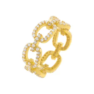 Pavé Square Link Ring